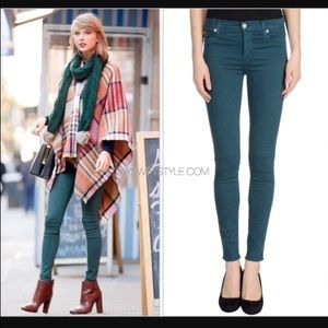 Hudson Nico Midrise Skinny Jeans in Teal Sz 26